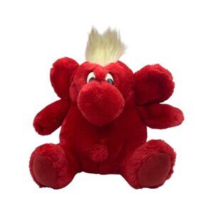 Vtg Kodak Kolorkins FLASH Red Elephant Plush Stuffed Animal Mohawk Korea 10"
